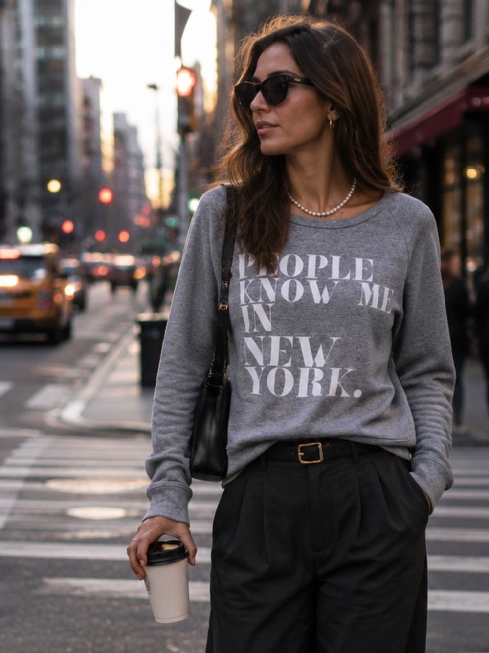 REBECCA MINKOFF Athleisure Designer Gray Crewneck Graphic Sweatshirt, XXS